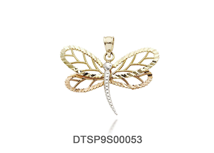 Three Tone Plated Butterfly Pendant